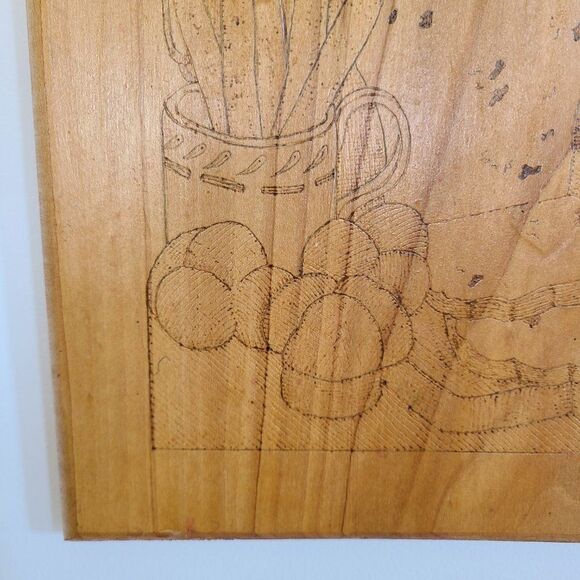 Handcrafted "Give Us This Day Our Daily Bread" Wall Hanging Plaque Prayer VTG - Picture 6 of 15